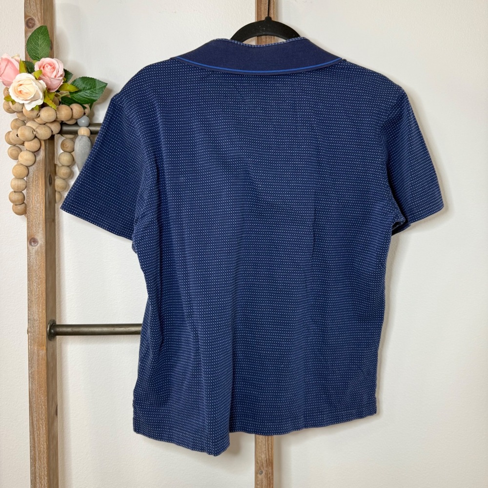 Robert Graham Mens Classic Fit Blue MicroDot Print Short Sleeve Polo Size Medium - Picture 5 of 10